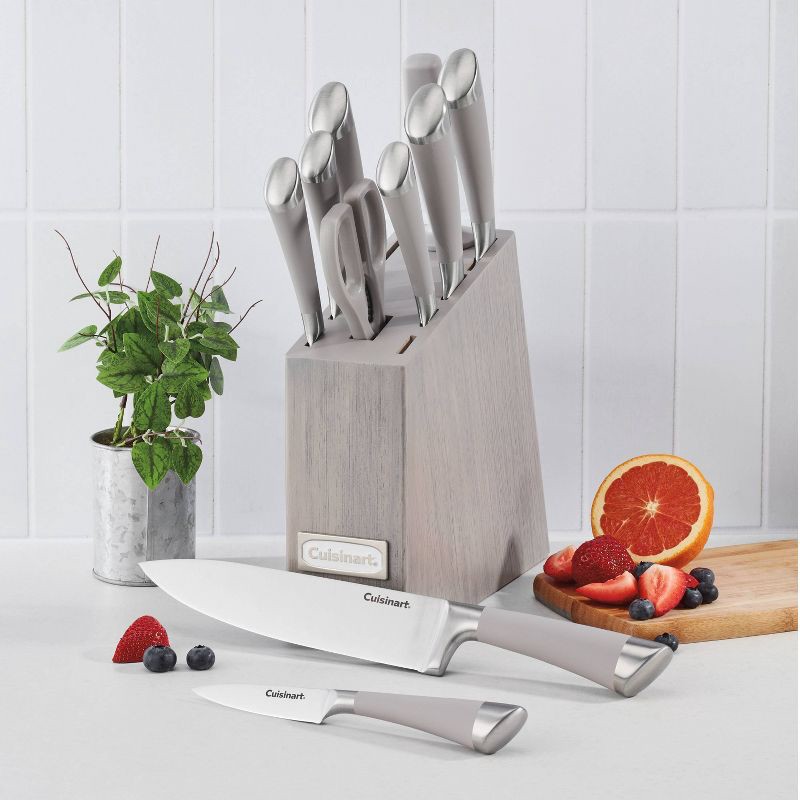 slide 5 of 17, Cuisinart Classic 11pc Color Soft Touch Stainless Steel Modern Cutlery Block Set Gray: Knife Set with Comfort-Grip Handle, 11 ct