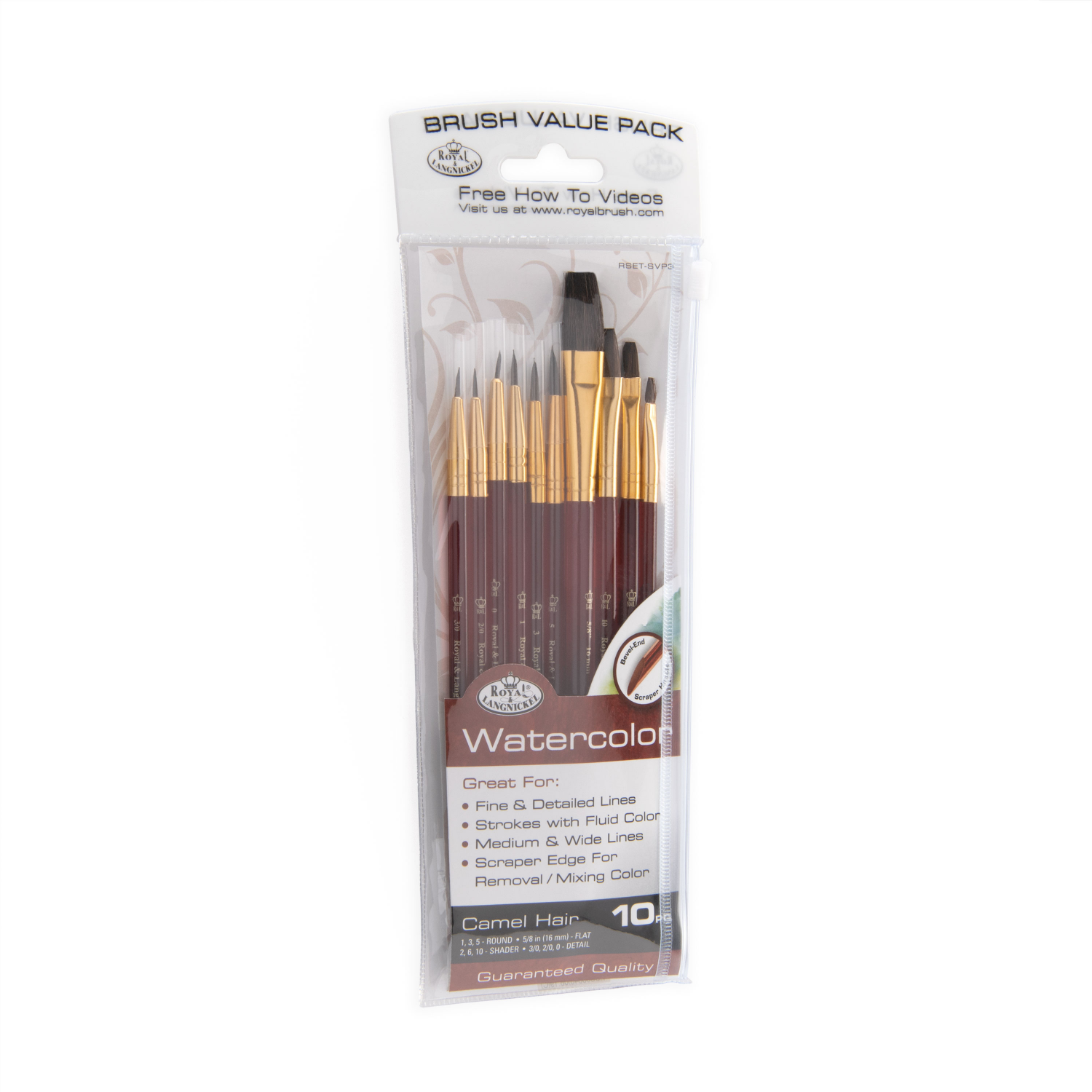 slide 3 of 4, Royal & Langnickel Camel Hair Brush Set, 10 ct