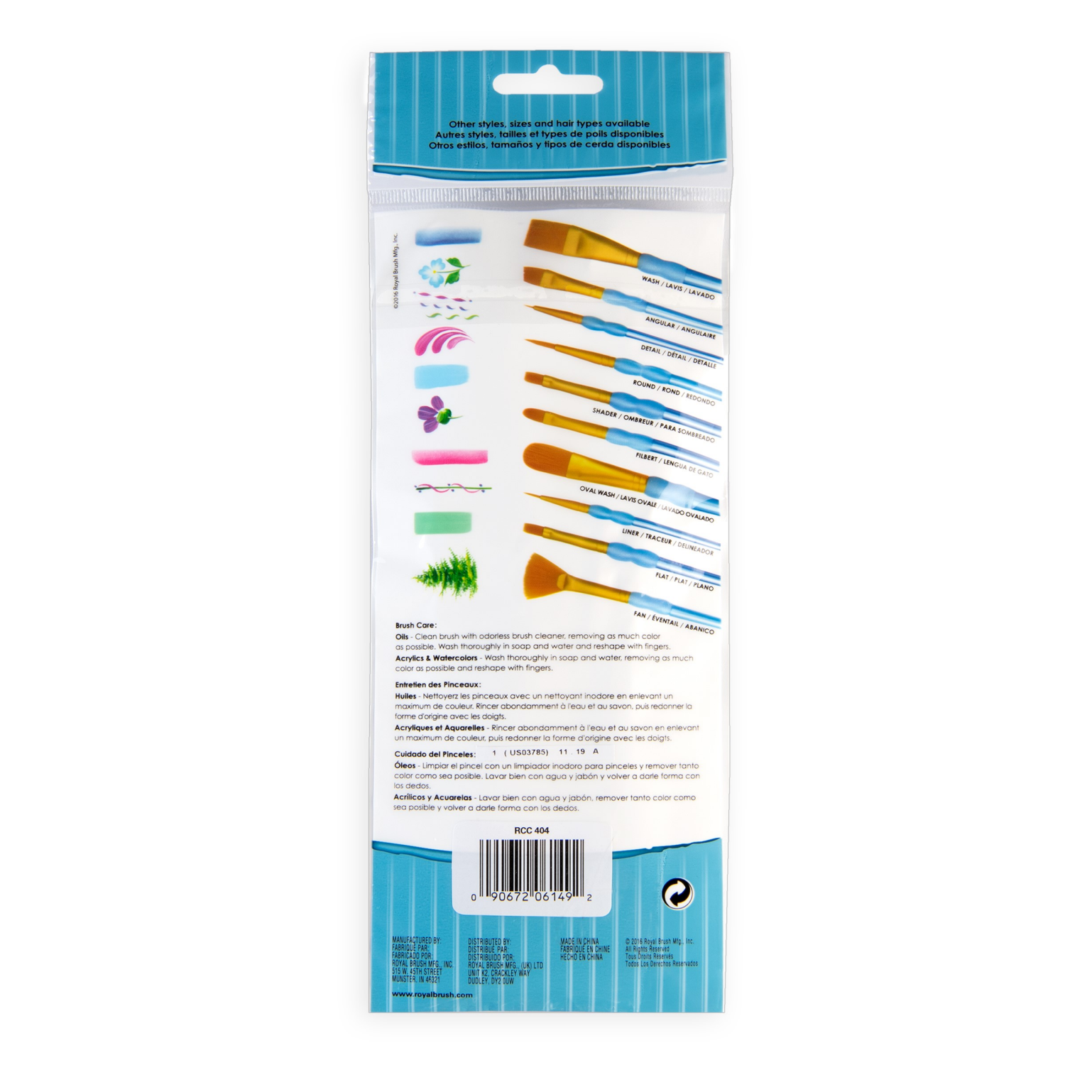 slide 2 of 4, Royal & Langnickel Crafter's Choice Golden Taklon Angular Variety Brush Set, 7 ct