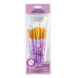 Royal & Langnickel Crafter's Choice White Taklon Flat Variety Brush Set