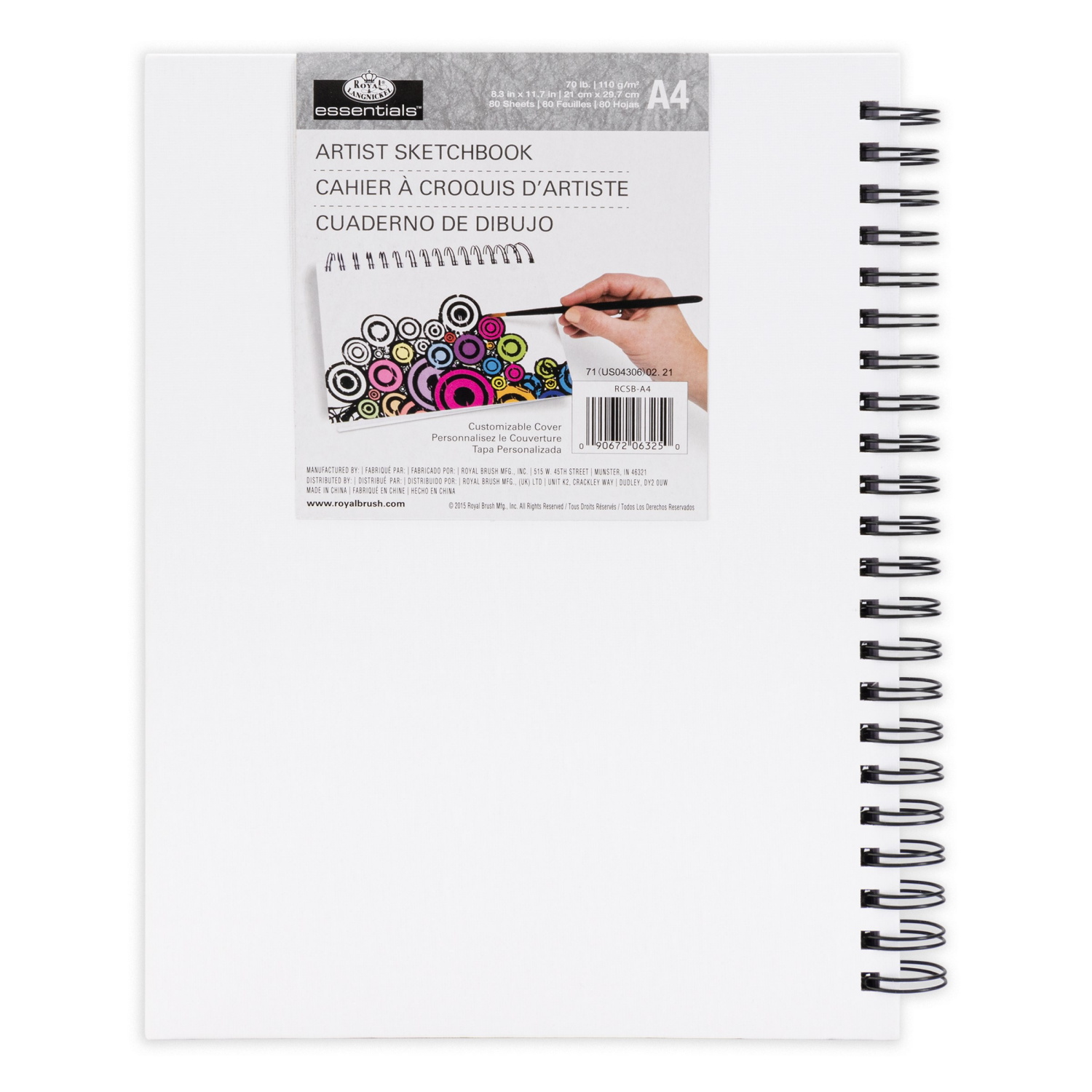 slide 2 of 8, Royal & Langnickel Essentials Canvas Sketchbook, 8-1/4'' x 11-3/4'', White, 1 ct