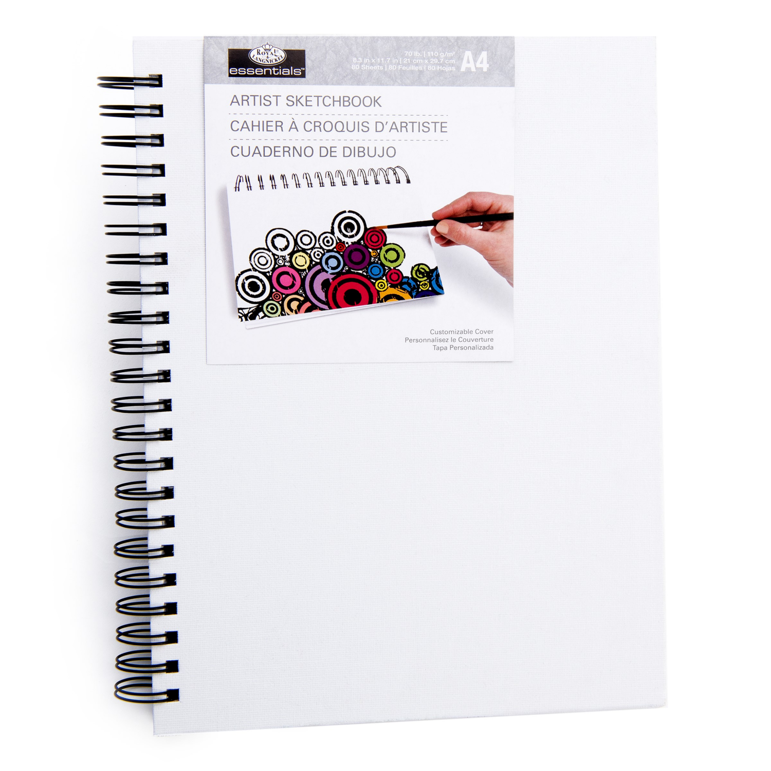 slide 1 of 8, Royal & Langnickel Essentials Canvas Sketchbook, 8-1/4'' x 11-3/4'', White, 1 ct
