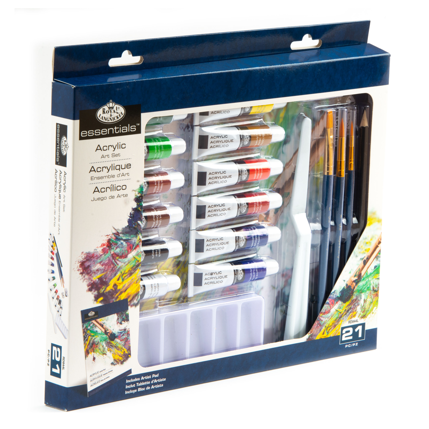slide 3 of 4, Royal & Langnickel Essentials Assorted Acrylic Art Set, 21 ct