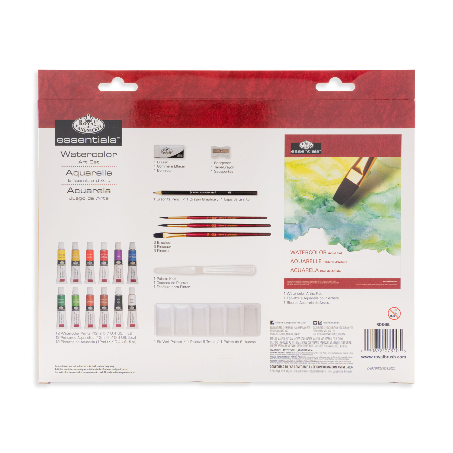 slide 2 of 5, Royal & Langnickel Essentials Assorted Watercolor Art Set, 21 ct