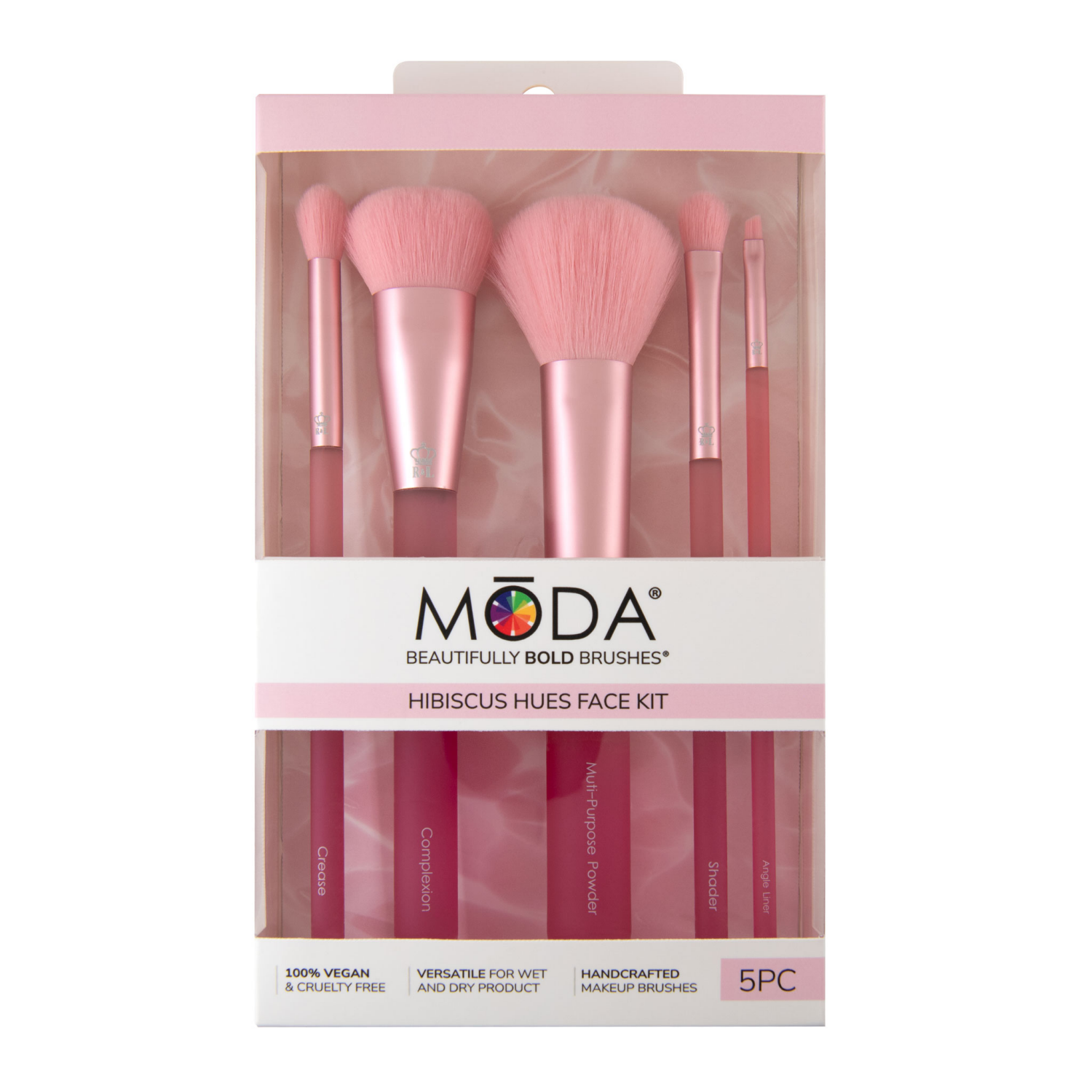 slide 1 of 1, Moda Hibiscus Hues Face 5p Brush Kit, 1 ct