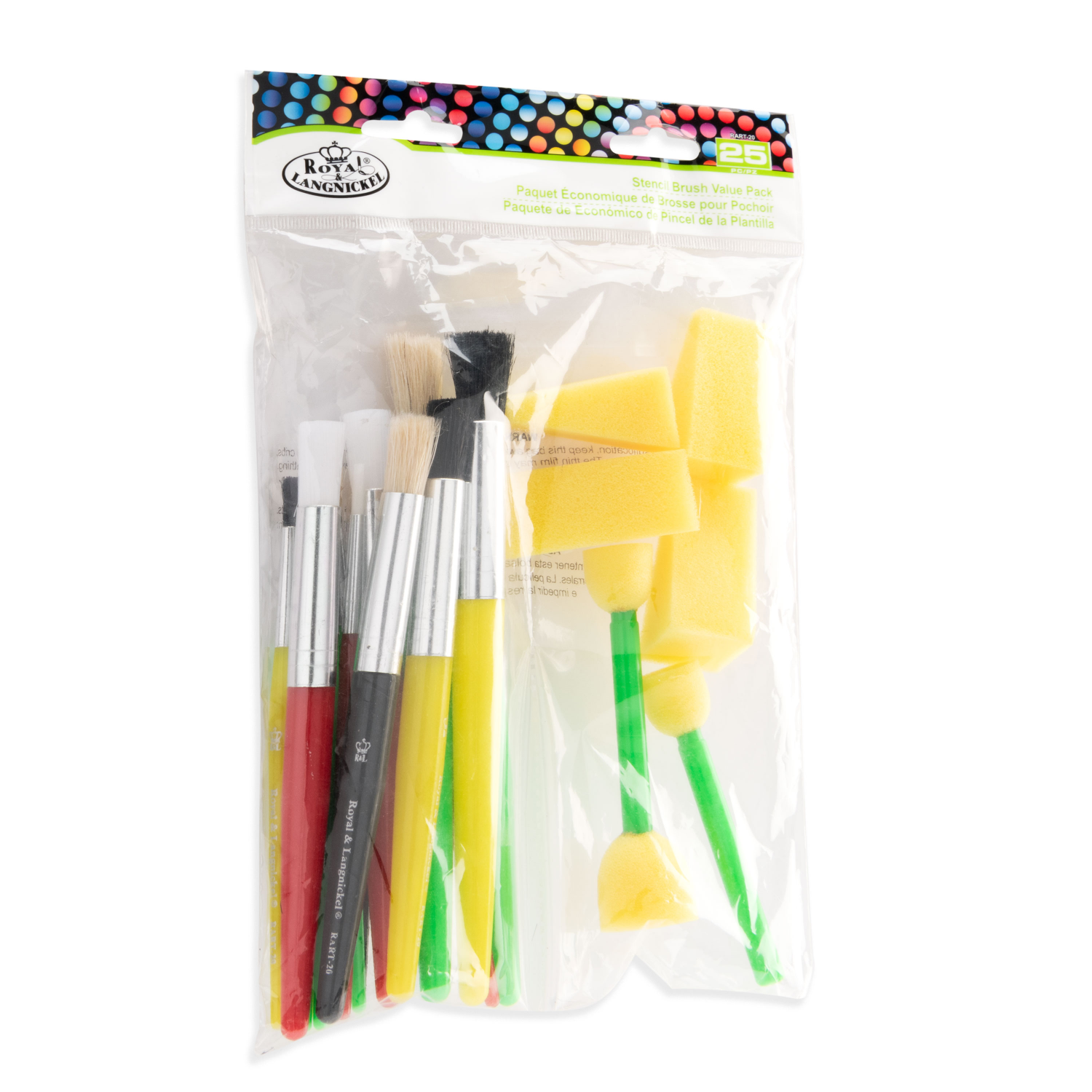 slide 3 of 3, Royal & Langnickel Cool Art Stencil Brushes, 25 ct