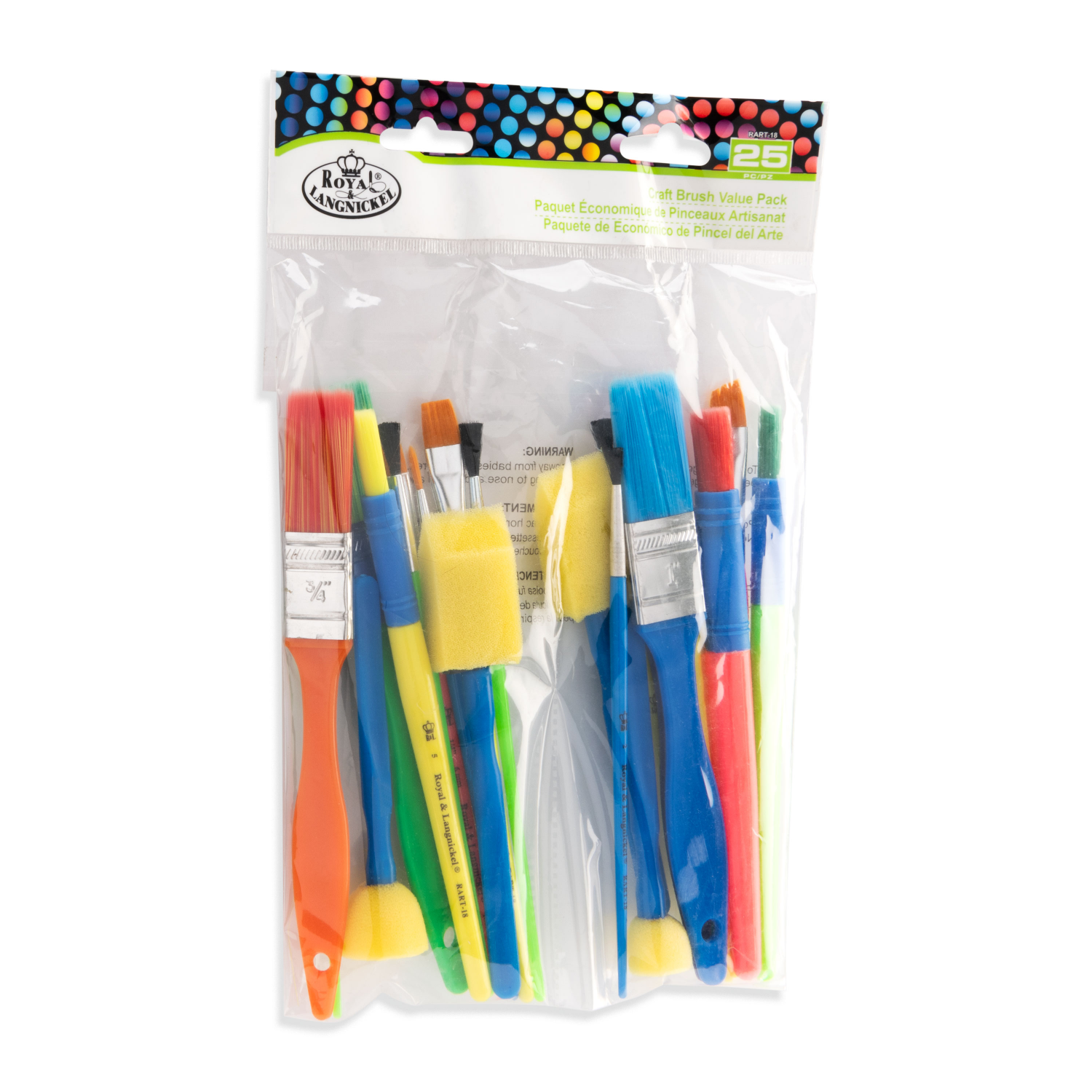 slide 3 of 3, Royal & Langnickel Cool Art Assorted Craft Brush Set, 25 ct