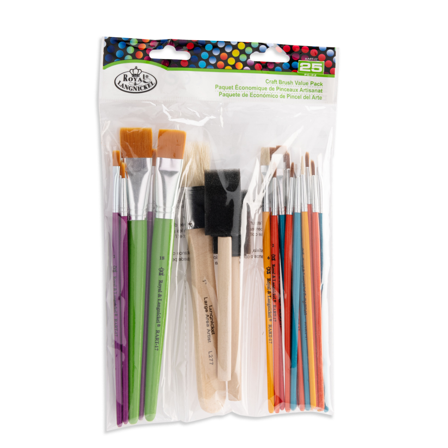 slide 3 of 3, Loew-Cornell Royal & Langnickel Cool Art Assorted Craft Brush Set, 25 ct