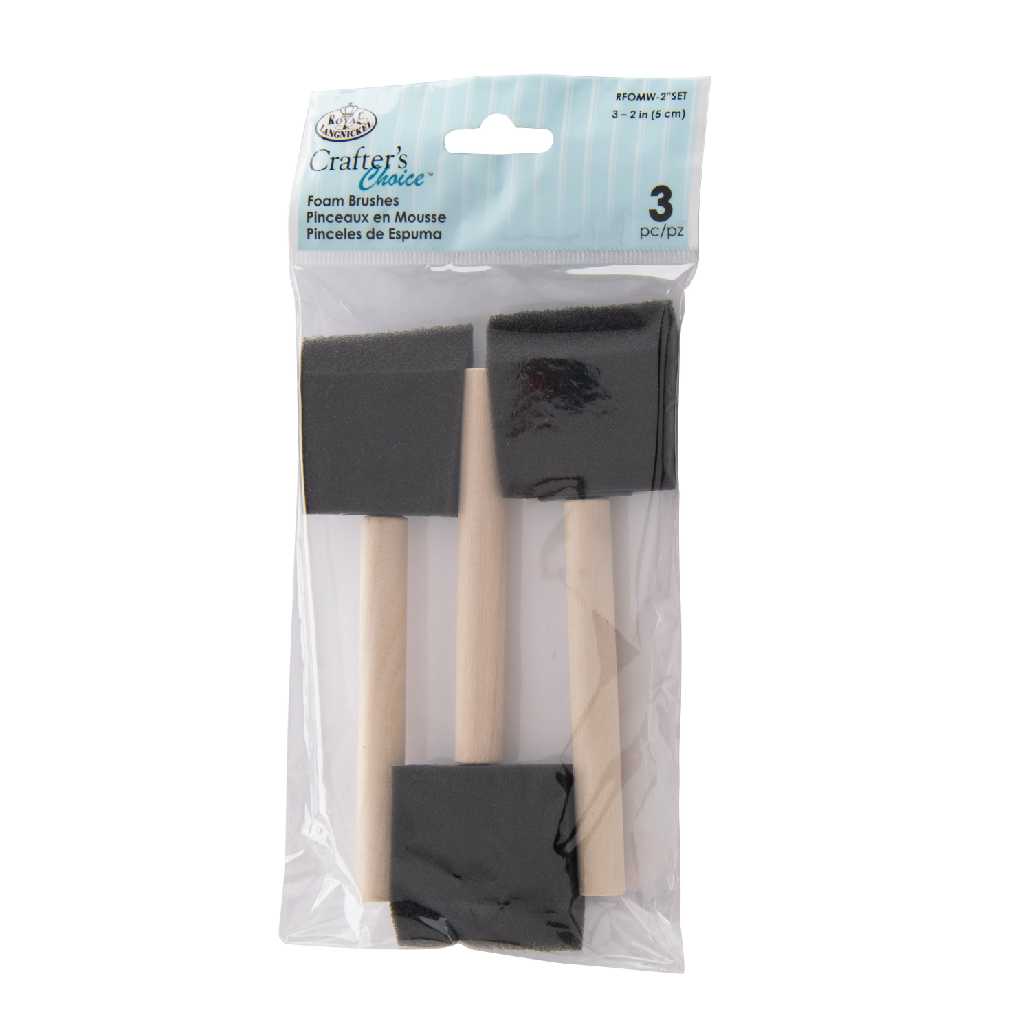 slide 4 of 4, Royal & Langnickel Crafter's Choice 2" Foam Brush Set, 3 ct