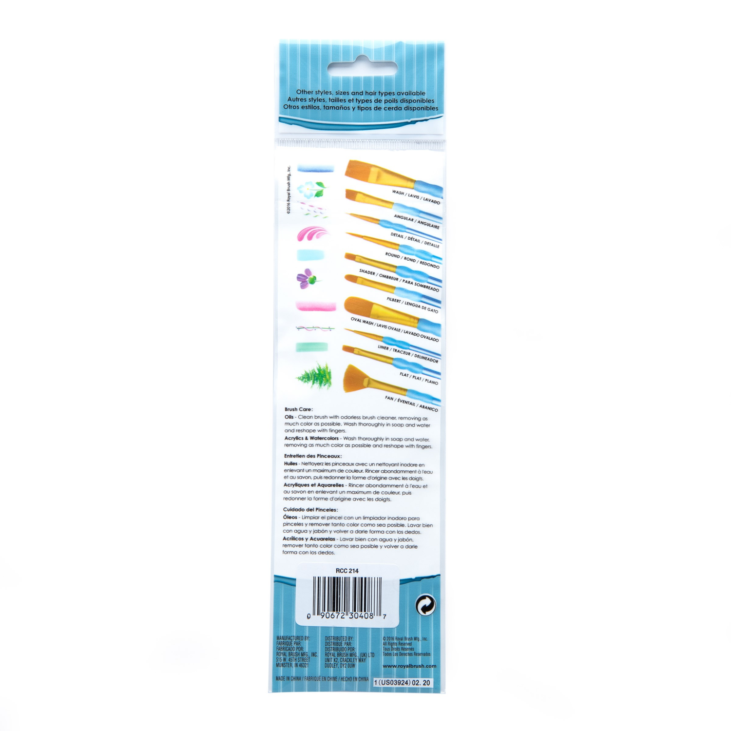 slide 2 of 3, Royal & Langnickel Crafter's Choice Golden Taklon Angular Brush Set, 4 ct