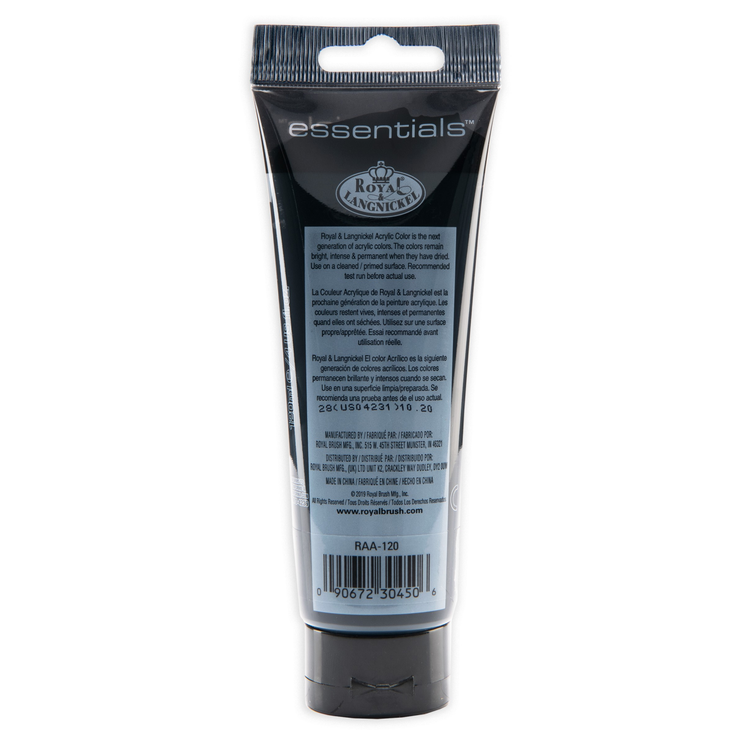 slide 2 of 3, Royal & Langnickel Essentials Acrylic Paint Tube, Mars Black, 120 ml