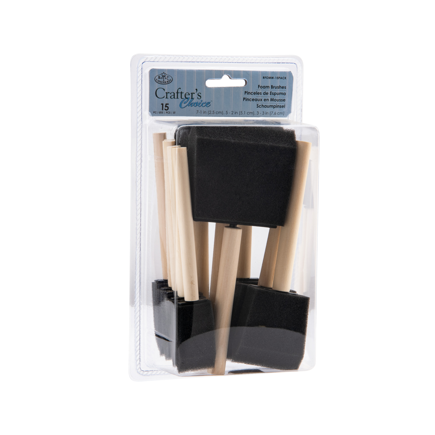 slide 6 of 7, Royal & Langnickel Crafter's Choice Assorted Foam Brushes, 15 ct