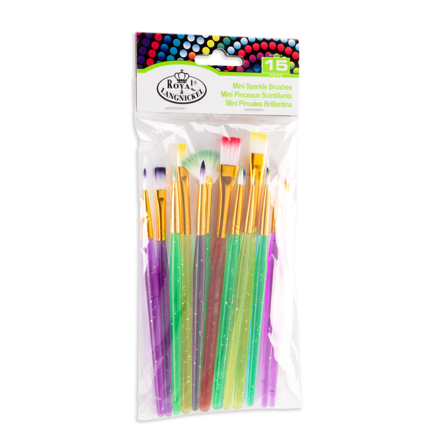 slide 3 of 3, Royal & Langnickel Cool Art Mini Sparkle Brush Set, 15 ct