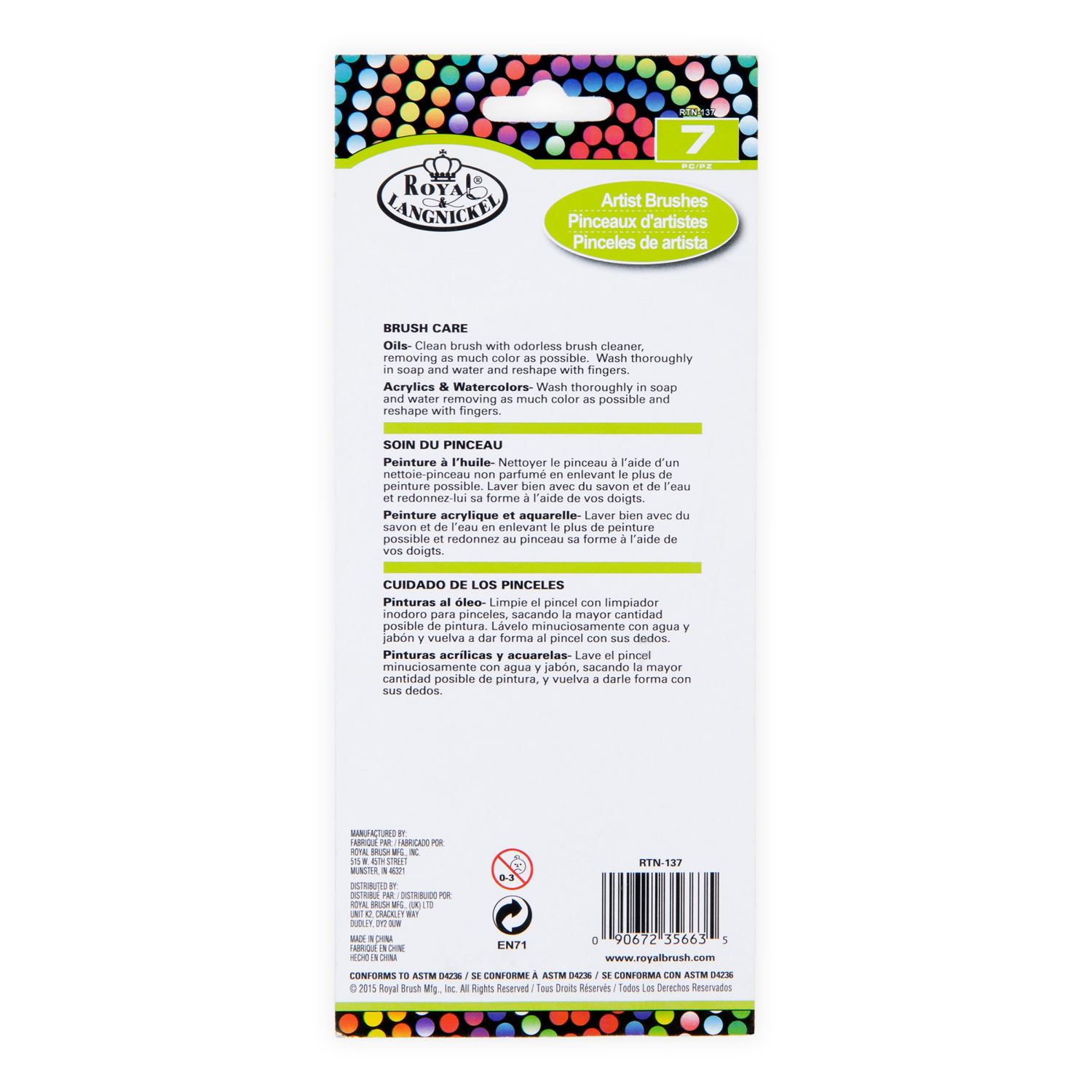 slide 2 of 4, Royal & Langnickel Cool Art Paint Brush Set, 7 ct