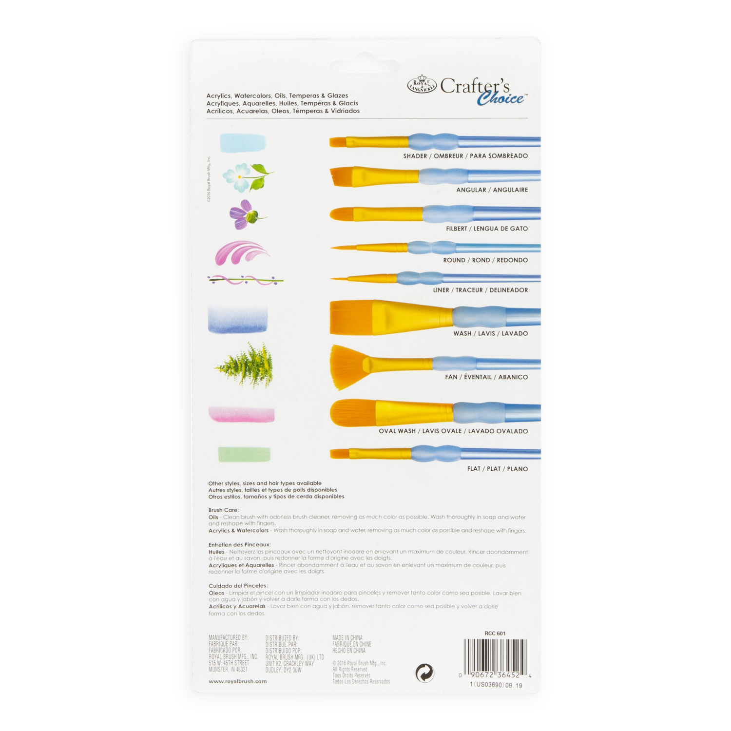 slide 2 of 2, Royal & Langnickel Crafter's Choice Gold Taklon Variety Brush Set, 15 ct