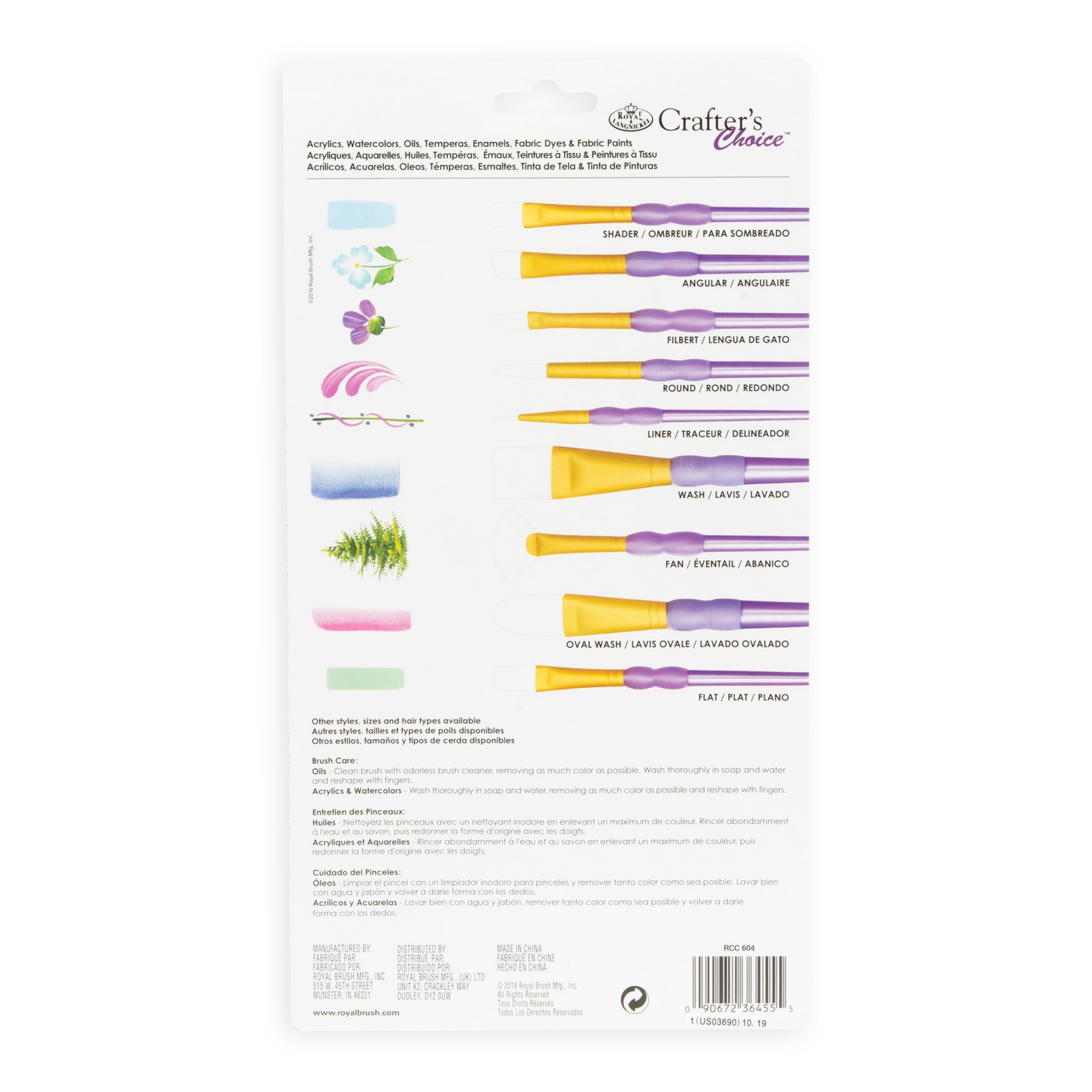 slide 2 of 3, Royal & Langnickel Crafter's Choice White Taklon Variety Brush Set, 15 ct