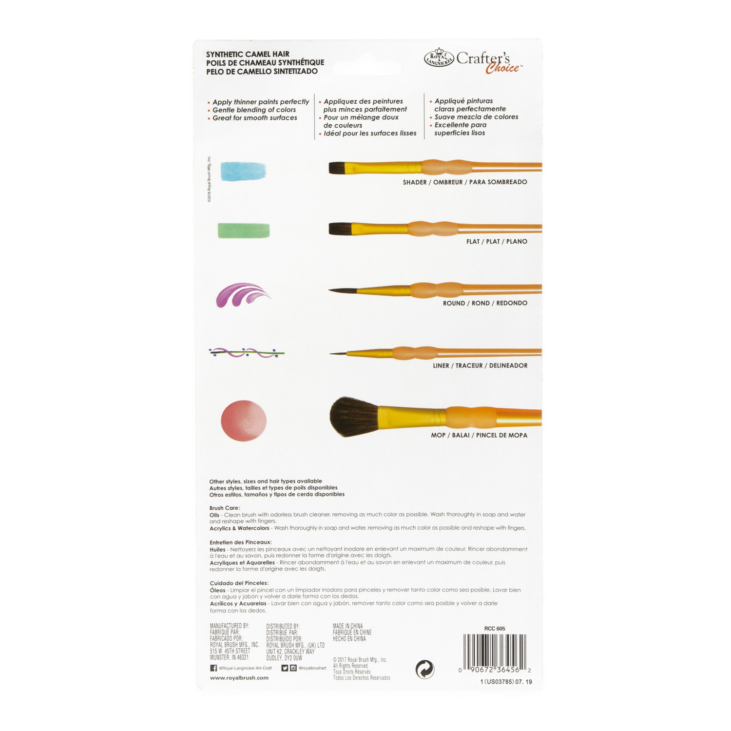 slide 2 of 3, Royal & Langnickel Crafter's Choice Synthetic Camel Variety Brush Set, 15 ct