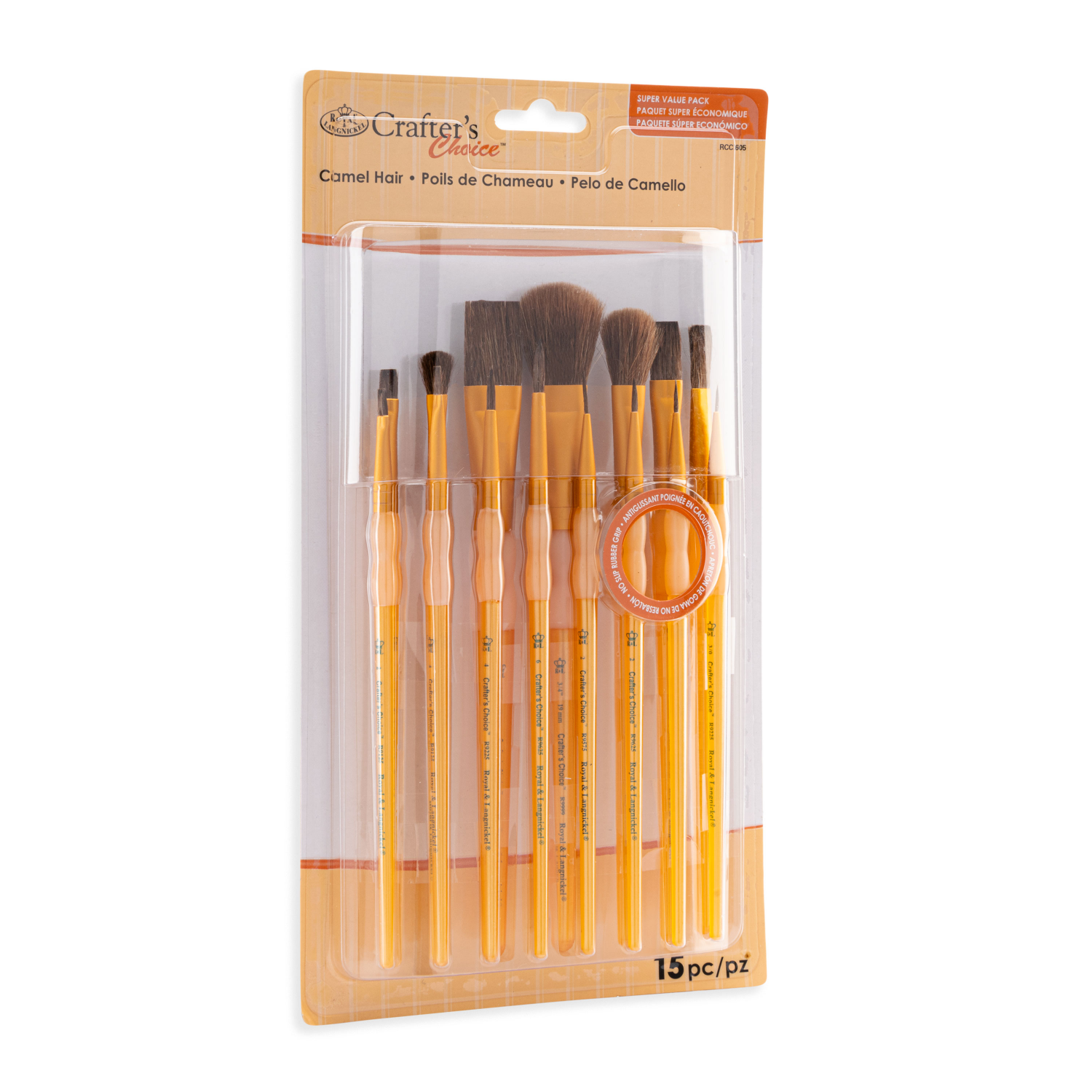 slide 3 of 3, Royal & Langnickel Crafter's Choice Synthetic Camel Variety Brush Set, 15 ct