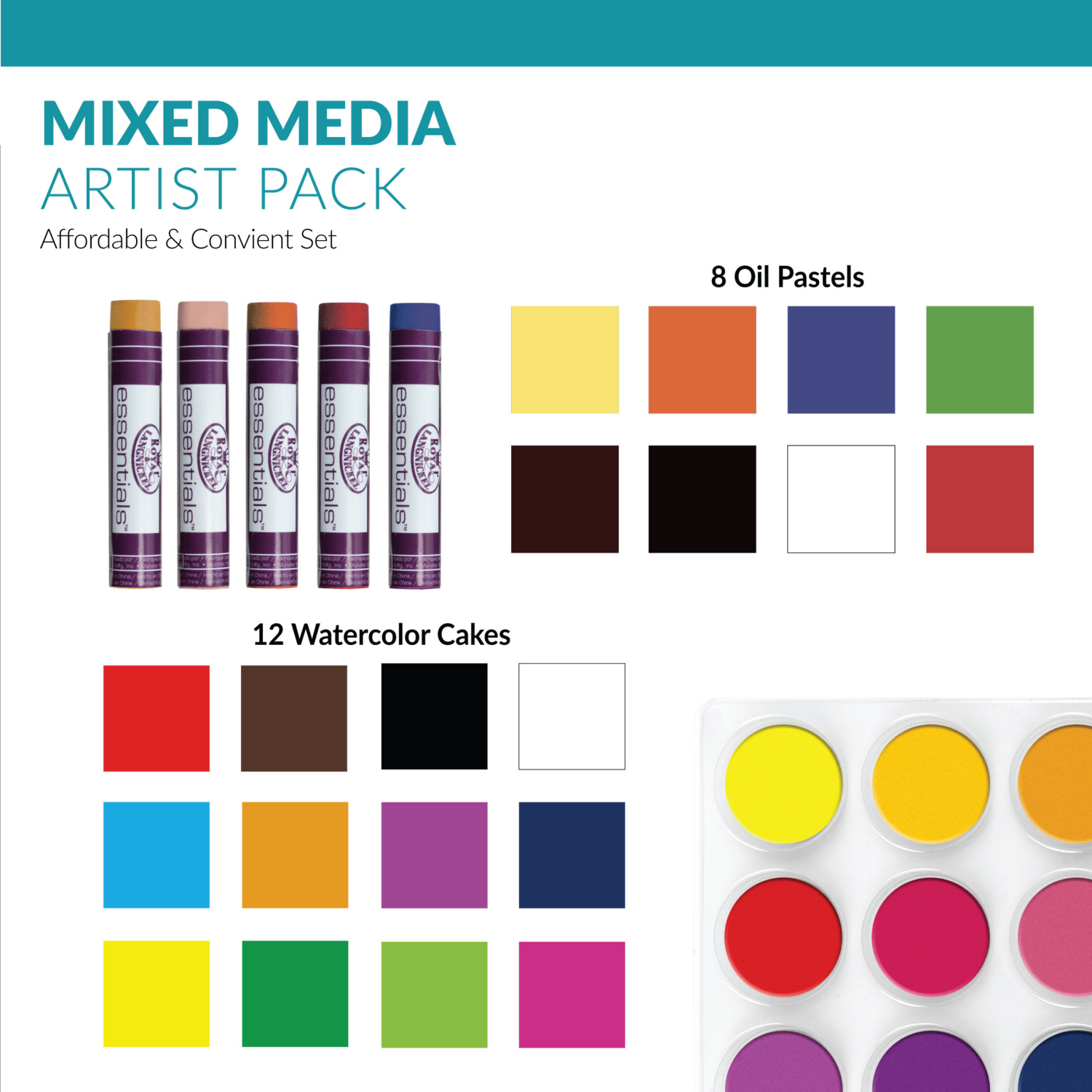 slide 6 of 6, Royal & Langnickel - 9"x 12" Mixed Media Artist Pack, 12 in