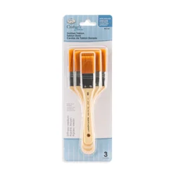 Royal & Langnickel Crafter's Choice Gold Taklon Large Flat Brush Set