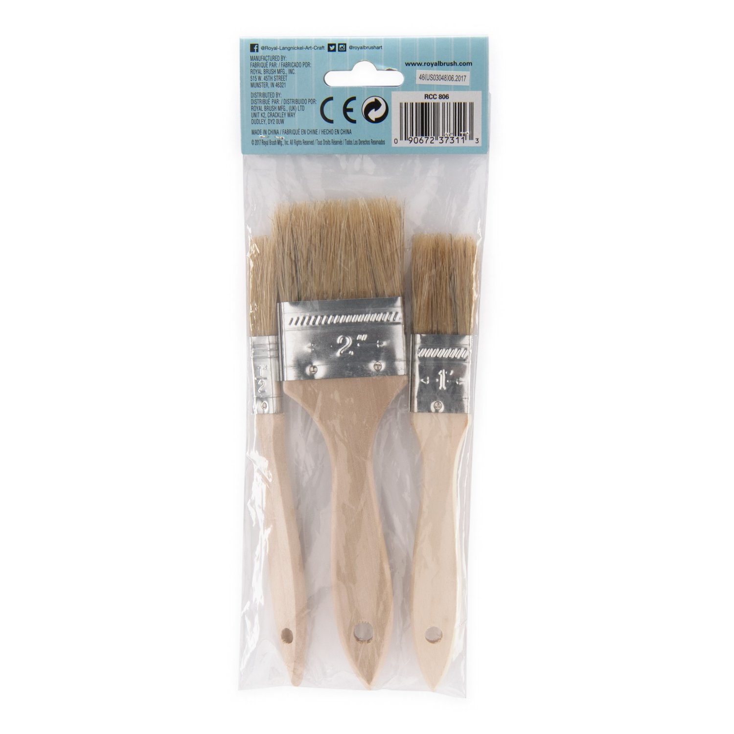 slide 2 of 3, Royal & Langnickel Crafter's Choice Chip Brush Set, 3 ct