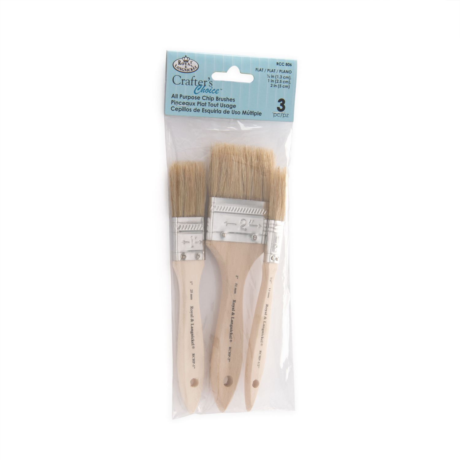 slide 3 of 3, Royal & Langnickel Crafter's Choice Chip Brush Set, 3 ct