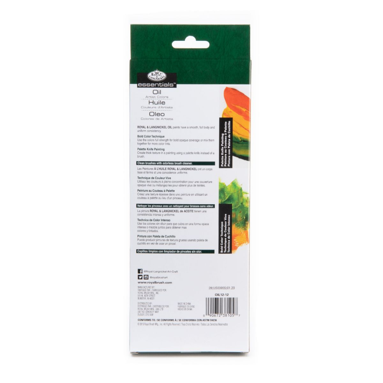 slide 2 of 2, Royal & Langnickel 12ml Oil Color Artist Paints, 12 Colors, 12 ml