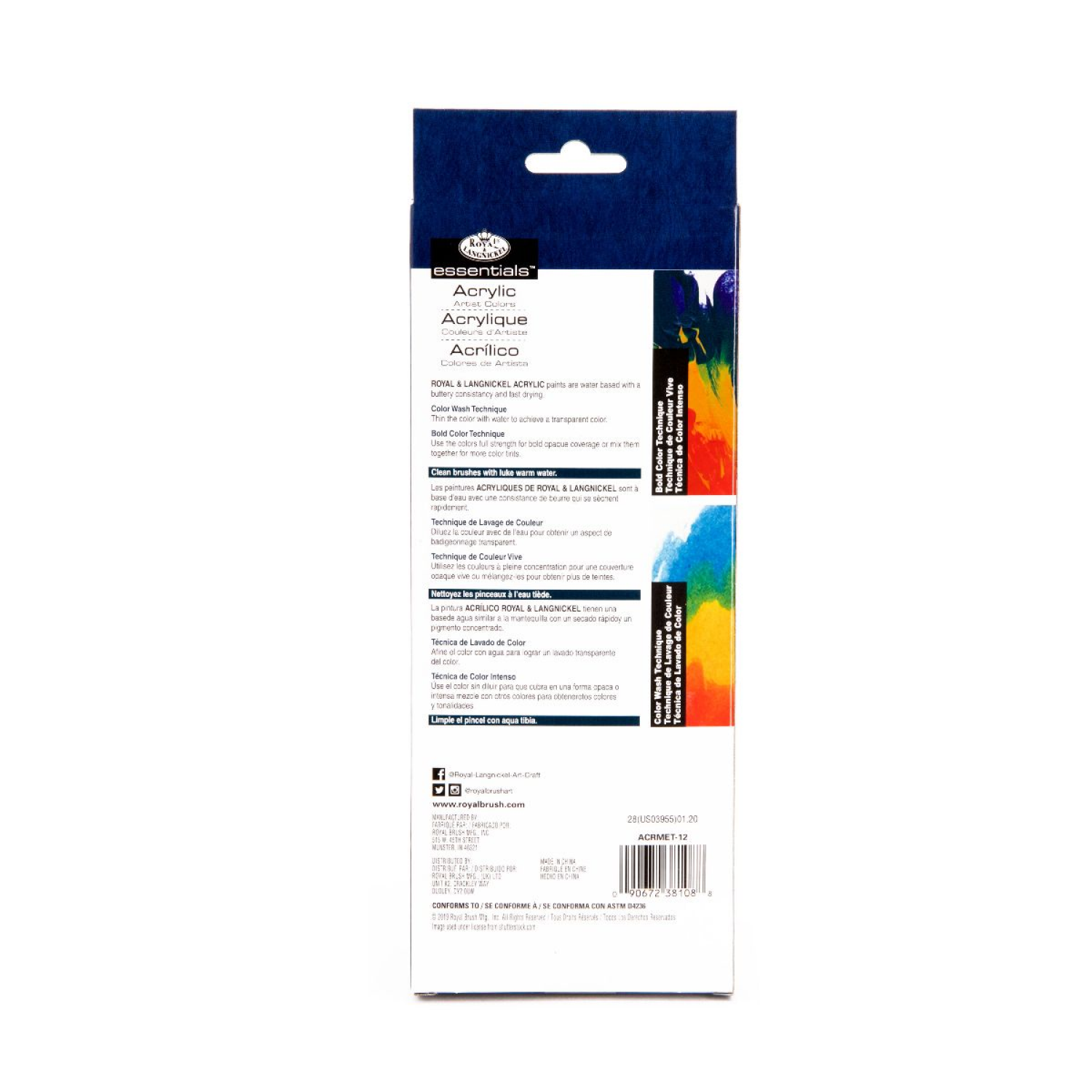 slide 2 of 5, Royal & Langnickel Essentials Metallic Acrylic Paint Set, 12pc, 12 ct