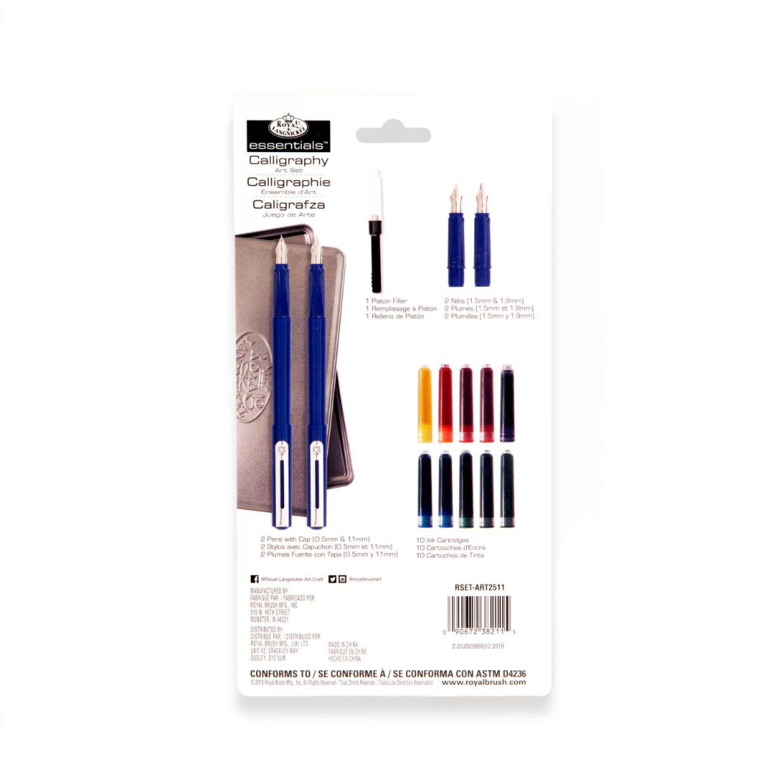 slide 2 of 2, Royal & Langnickel 16pc Calligraphy Art Set with Metal Case, 16 ct