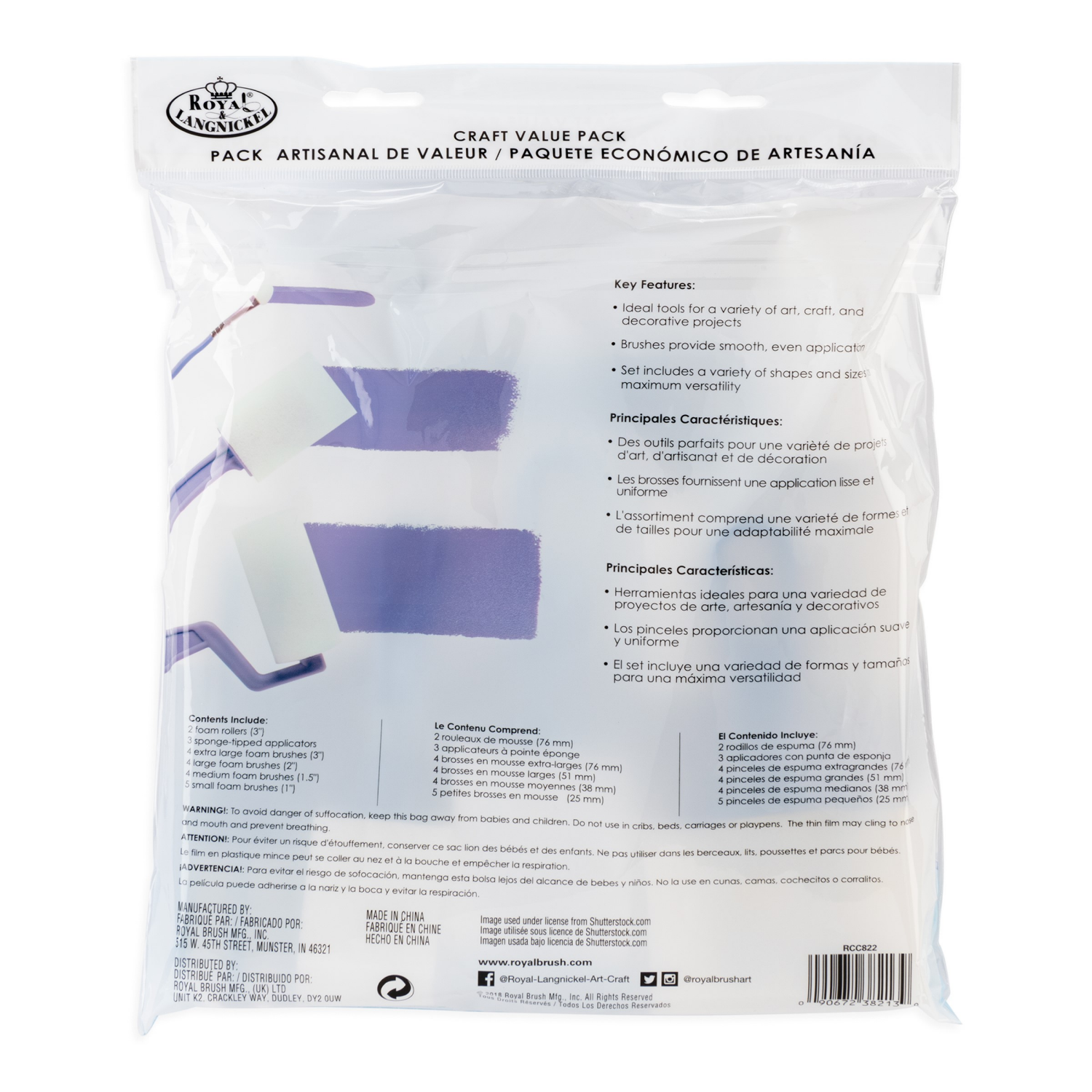 slide 2 of 3, Royal & Langnickel Crafter's Choice Foam Accessory Craft Pack, 22 ct