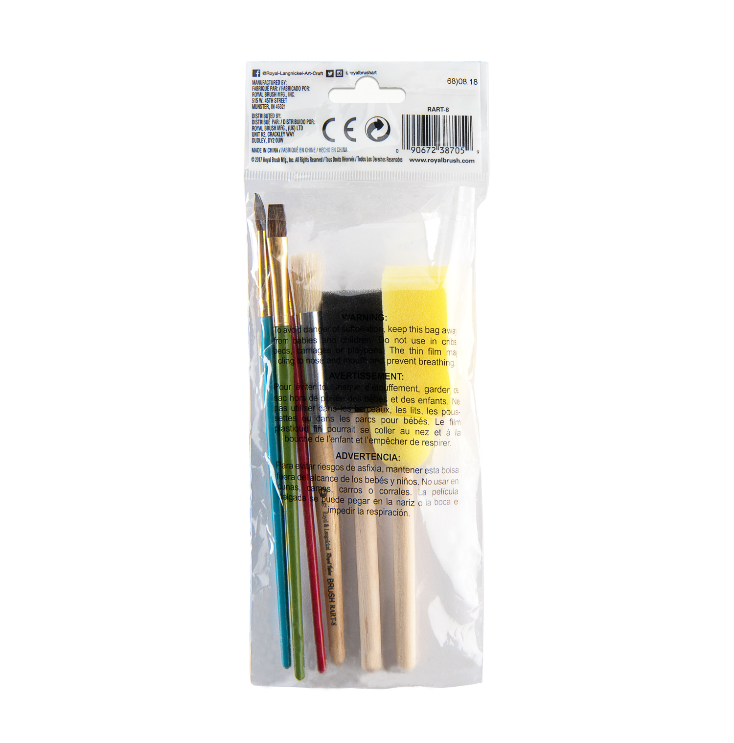 slide 2 of 3, Royal & Langnickel Cool Art Assorted Brush Value Pack, 8 ct