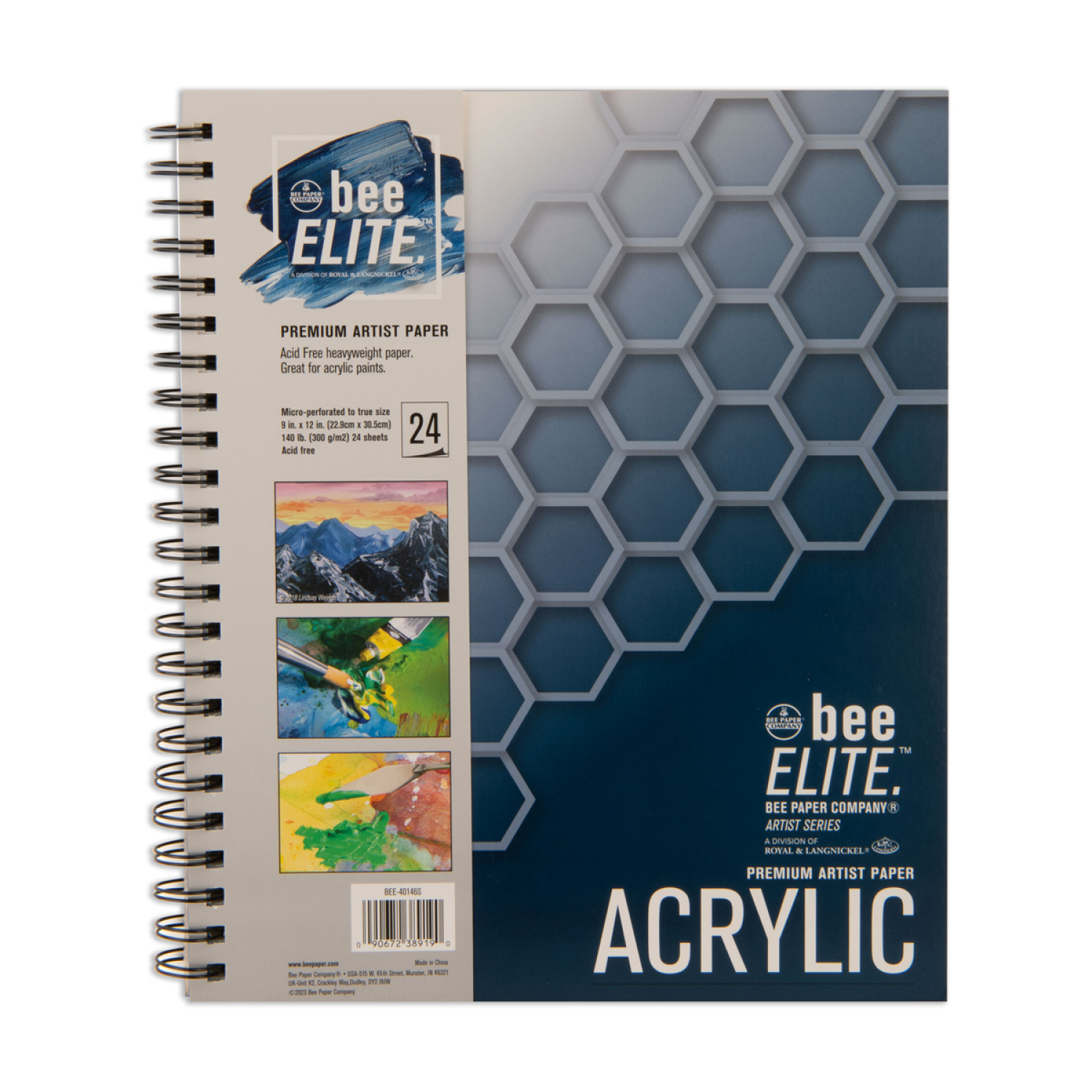 slide 1 of 1, ROYAL & LANGNICKEL Bee Paper - Elite Spiralbound 9"x12" Acrylic Paint Paper Artist Pad, 24 Sheets, 24 ct