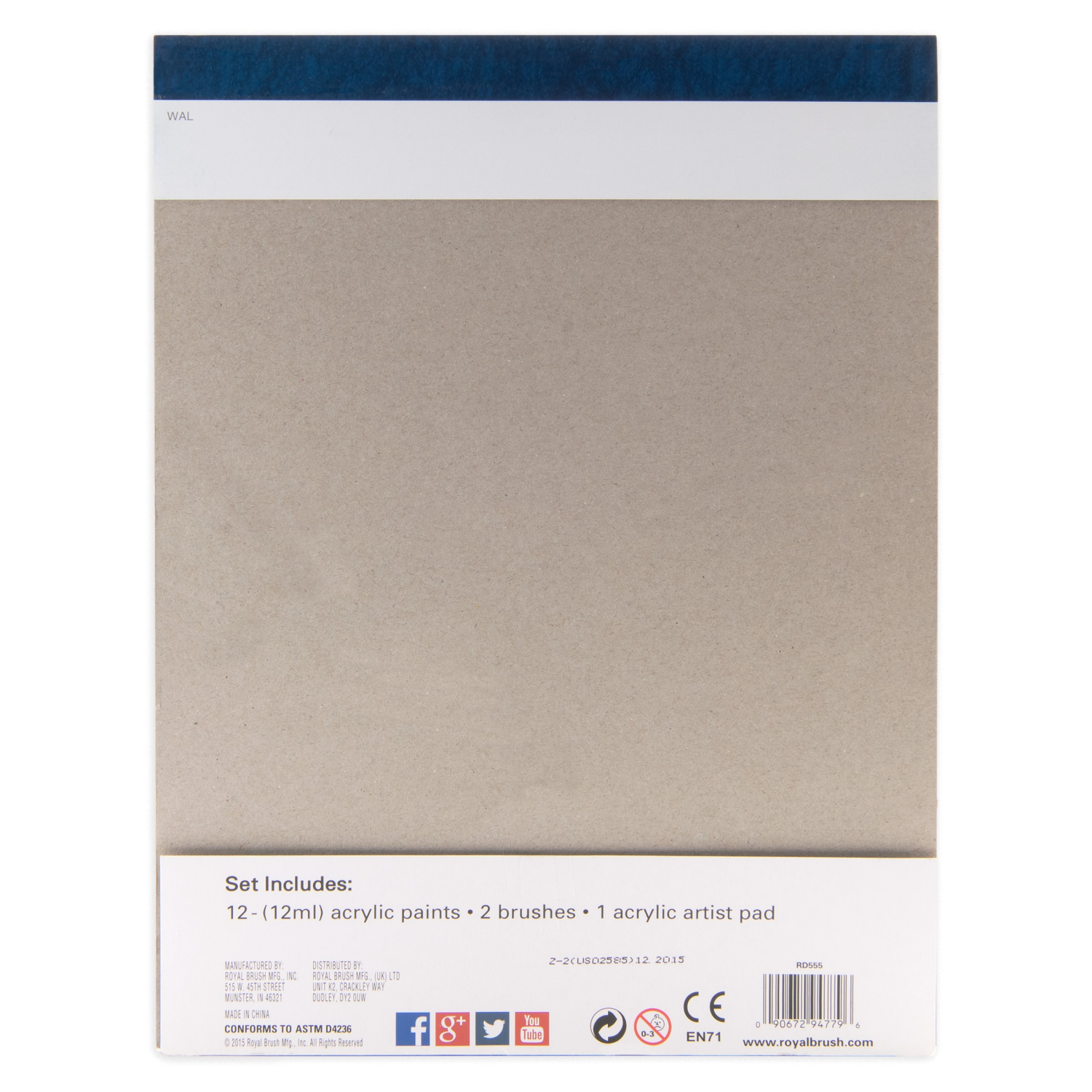 slide 2 of 7, Royal & Langnickel Essentials Acrylic Lay Flat Artist Pack, 15 ct