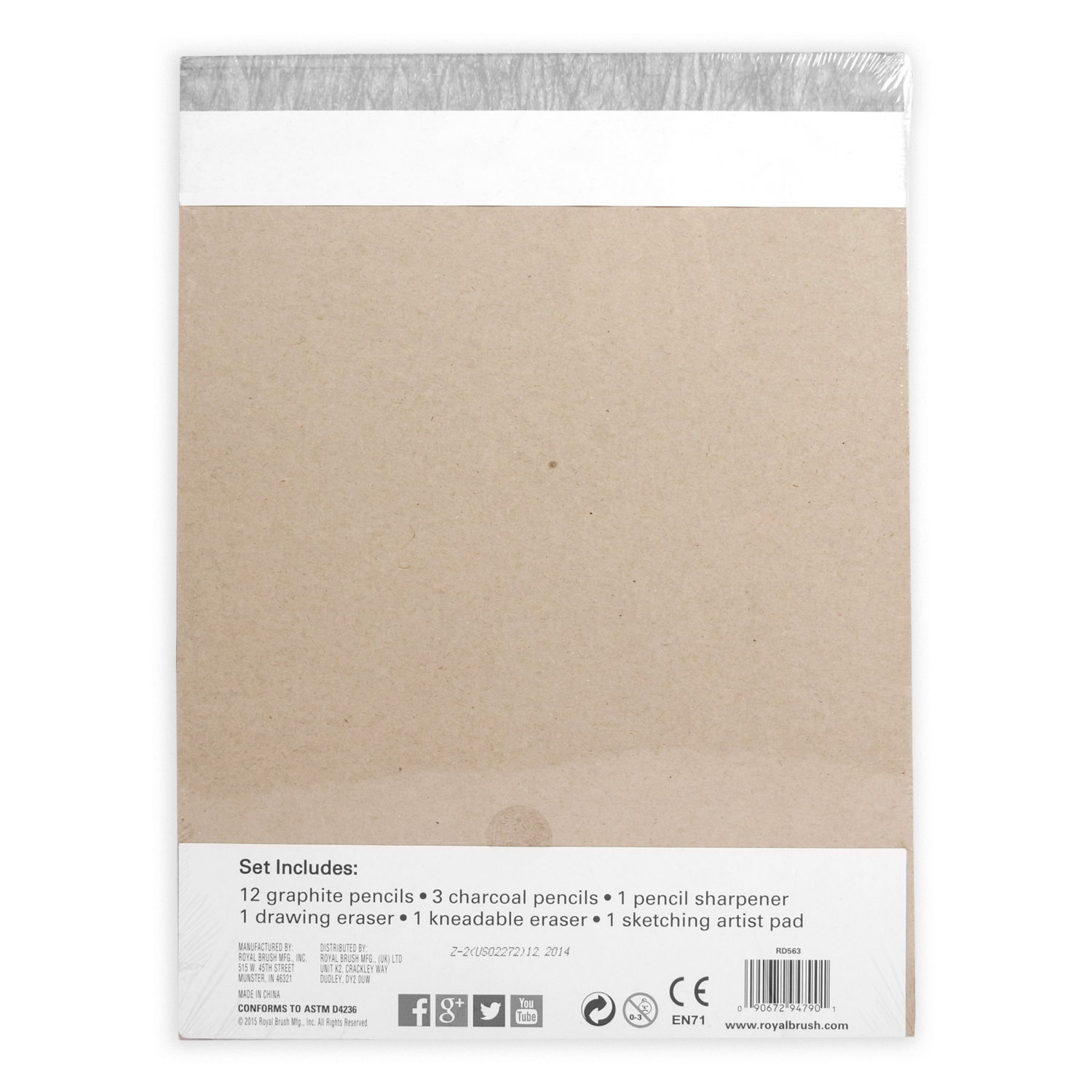 slide 2 of 3, Royal & Langnickel Essentials Sketching Lay Flat Artist Pack, 19 ct