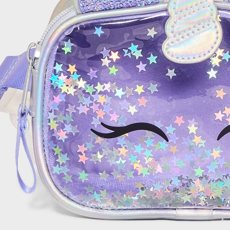 slide 4 of 4, Girls' Unicorn Fanny Pack - Cat & Jack™: Shell, Zip Closure, 28" Strap, Solid Pattern, 1 ct