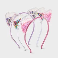 Girls' 3pk Shaker Cat Ears Headband - Cat & Jack™: Fashion Hair Accessories, Solid Pattern, All Hair Types, Ages 3+