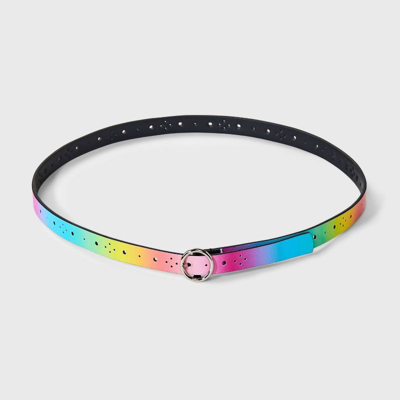 slide 3 of 4, Girls' 3pk Rainbow Belt Set - Cat & Jack™ XL: Adjustable Skinny Apparel Accessories with Buckle Closure, 3 ct