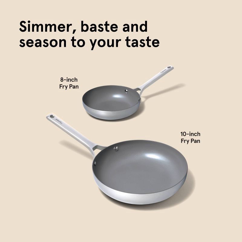 slide 8 of 8, 2pc Stainless Steel Ceramic Coated Nonstick Fry pan Set Dark Gray - Figmint™, 2 ct