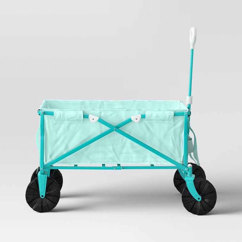 slide 2 of 7, Flat Folding Wagon without Cargo Net Aqua - Sun Squad™, 1 ct