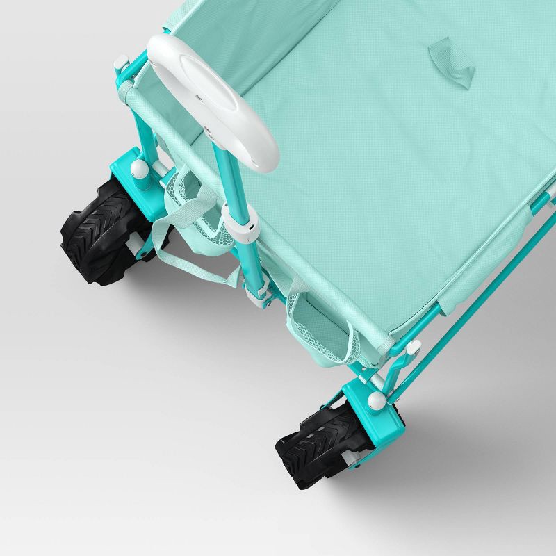slide 3 of 7, Flat Folding Wagon without Cargo Net Aqua - Sun Squad™, 1 ct