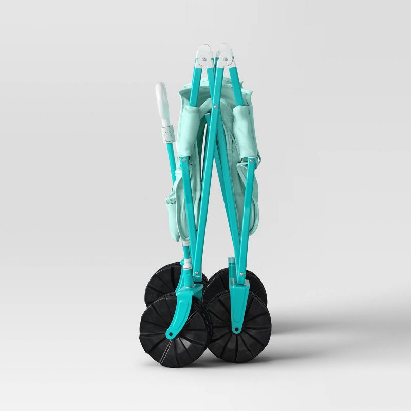 slide 4 of 7, Flat Folding Wagon without Cargo Net Aqua - Sun Squad™, 1 ct