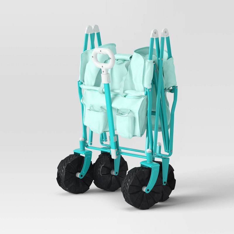 slide 5 of 7, Flat Folding Wagon without Cargo Net Aqua - Sun Squad™, 1 ct