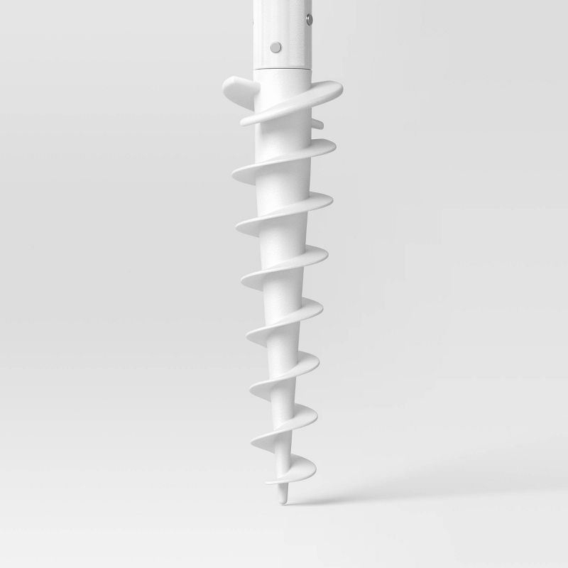 slide 6 of 7, 6' Outdoor Patio Beach Umbrella with Fringe Blue - Sun Squad™, 1 ct