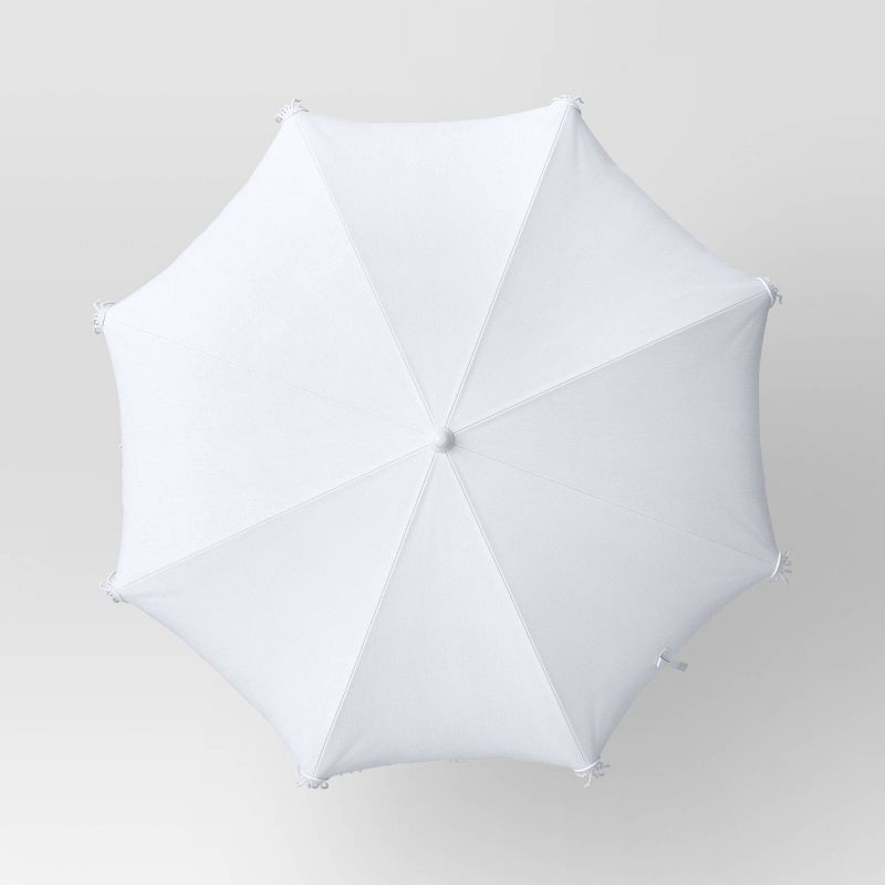 slide 3 of 6, 6' Outdoor Patio Beach Umbrella with Fringe White - Sun Squad™, 1 ct