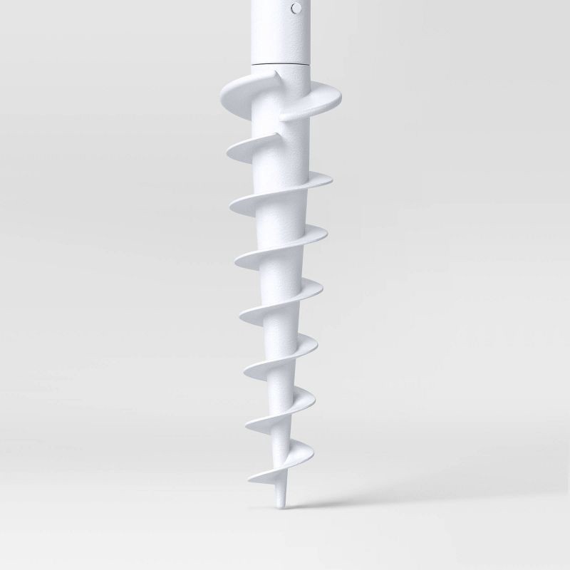 slide 5 of 6, 6' Outdoor Patio Beach Umbrella with Fringe White - Sun Squad™, 1 ct