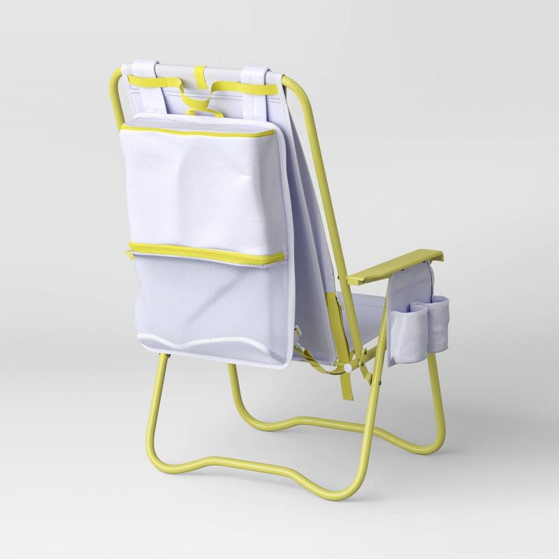 slide 3 of 6, Outdoor Portable Backpack Beach Chair White - Sun Squad™, 1 ct