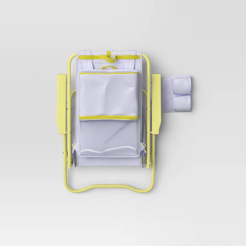slide 4 of 6, Outdoor Portable Backpack Beach Chair White - Sun Squad™, 1 ct