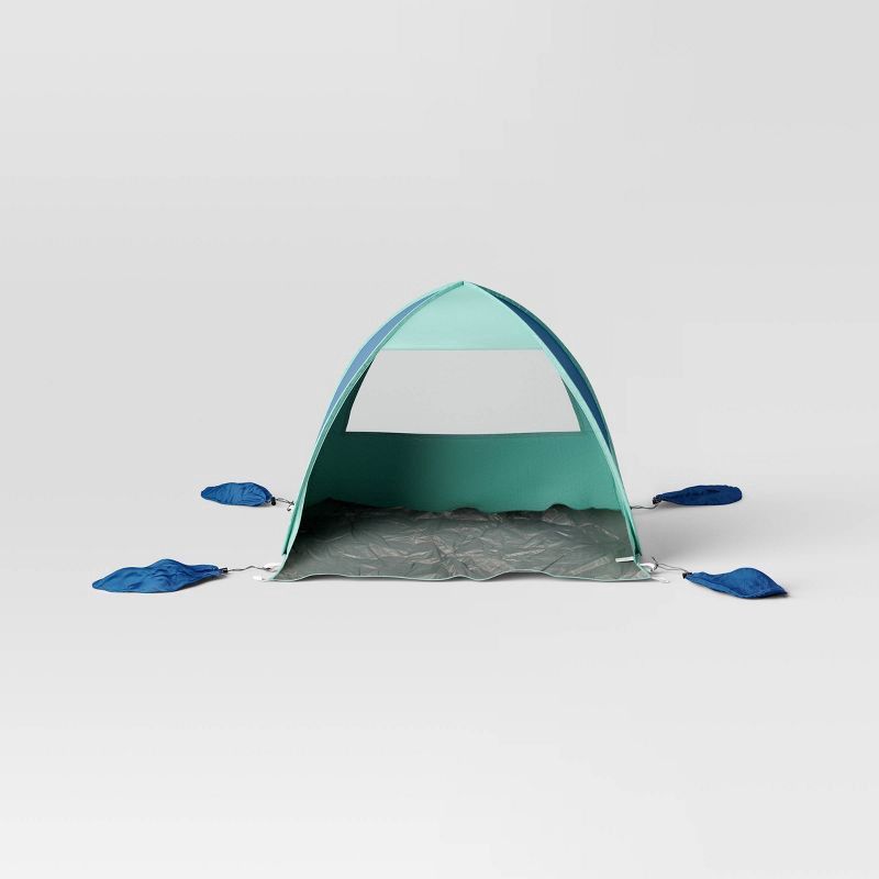 slide 2 of 3, Beach Pop Up Shelter Blue/Green - Sun Squad™, 1 ct