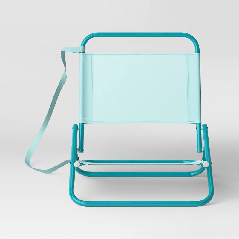 slide 2 of 7, Outdoor Portable Beach Sand Chair Aqua Green - Sun Squad™, 1 ct