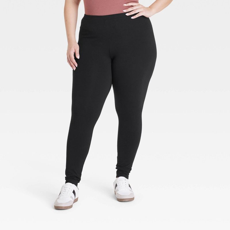 slide 1 of 3, Women's High-Waisted Slim Fit Leggings - Ava & Viv™ Black XXL, 1 ct